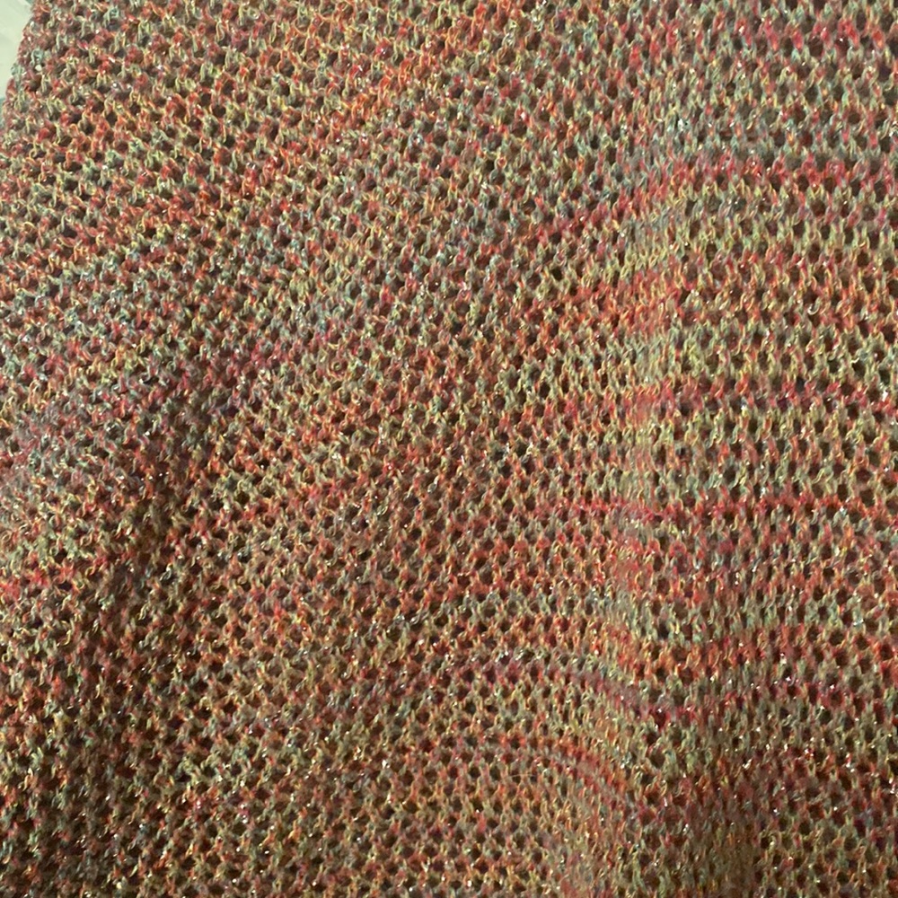 Silver Thread Rainbow Crochet Sweater - image 5